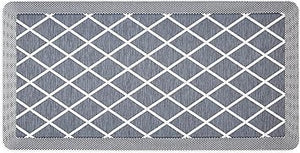 Miles Modern Diamond Anti-Fatigue Air-Infused Kitchen Mat, Beige, 19.6"x32"