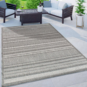 Contemporary Bohemain Stripes Flatweave Indoor/Outdoor Rug Yellow