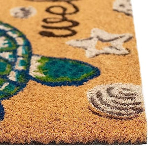 Natura Door Mat - Novelty Designs, Durable Natural Coir & Vinyl Back, 1'6" x 2'6"