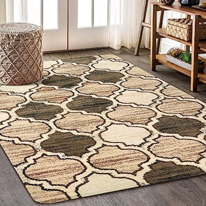 Moroccan Distressed Non-Slip Washable  Throw Area Rug - (2’X 3’, Blue)