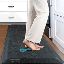 2 Packs Anti Fatigue Mat Thick Cushioned Standing Stain Resistant, Non-Slip Floor Mat (20" x 32", Black)