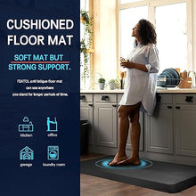 2 Packs Anti Fatigue Mat Thick Cushioned Standing Stain Resistant, Non-Slip Floor Mat (20" x 32", Black)