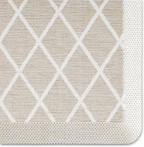 Miles Modern Diamond Anti-Fatigue Air-Infused Kitchen Mat, Beige, 19.6"x32"