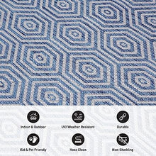 Palmaria Modern Geometric Textured Flat Weave Easy Cleaning Outdoor Rugs