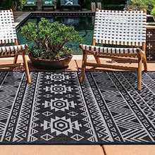 Lecce Distressed Geometric Bohemian Textured Flat Weave Easy Cleaning Outdoor Rugs