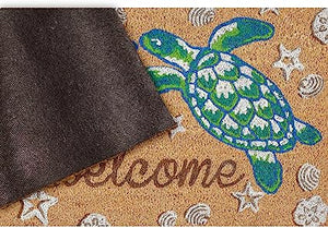 Natura Door Mat - Novelty Designs, Durable Natural Coir & Vinyl Back, 1'6" x 2'6"