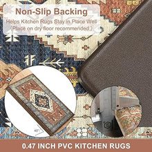 Anti Fatigue Kitchen Mats for Floor 2 Piece, Cushioned Comfort Kitchen Rugs Distressed Kitchen Sink Mats Waterproof Standing Mat for Kitchen, 17.3" x 47"+ 17.3" x 30"