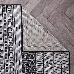 Panarea Contemporary Geometric Bohemian Textured Flat Weave Easy Cleaning Outdoor Rugs