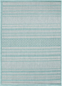 Contemporary Bohemain Stripes Flatweave Indoor/Outdoor Rug Yellow