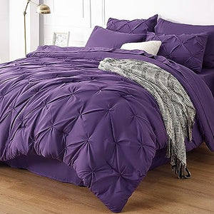 Queen Comforter Set - 7 Pieces, Bed in a Bag with Flat Sheet and Fitted Sheet, Pillowcases & Shams