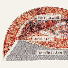 Washable Persian Distressed Doormat Faux Wool Bohemian Entryway Rug
