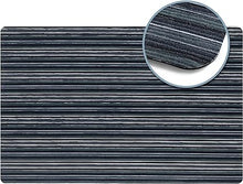 Smooth Step Striped Machine Washable Low Profile Stain Resistant Non-Slip Versatile Utility Kitchen Mat, Blue/Black, 24"x35"