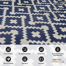 Maui Contemporary Geometric Reversible Crease-Free Waterproof Premium Recycled Plastic Outdoor Rugs -  3' x 5'