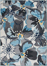 Modern Bright Flowers Non-Slip (Non-Skid) Area Rug 5 X 7 (5' 3" X 7' 3") Cream