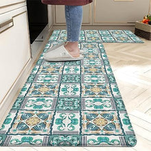 Boho Floral Kitchen Mats Set of 2, 17.3x28+17.3x47 Inch, 2/5 Inch