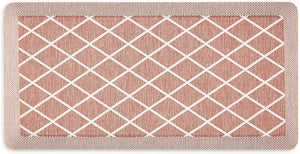 Miles Modern Diamond Anti-Fatigue Air-Infused Kitchen Mat, Beige, 19.6"x32"