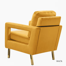 Valentina Modern Upholstered Accent Armchair with Gold Legs Set of 2