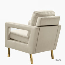 Valentina Modern Upholstered Accent Armchair with Gold Legs Set of 2