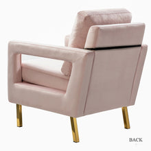 Valentina Modern Upholstered Accent Armchair with Gold Legs Set of 2