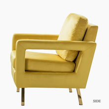 Valentina Modern Upholstered Accent Armchair with Gold Legs Set of 2