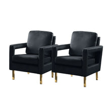 Valentina Modern Upholstered Accent Armchair with Gold Legs Set of 2