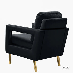 Valentina Modern Upholstered Accent Armchair with Gold Legs Set of 2