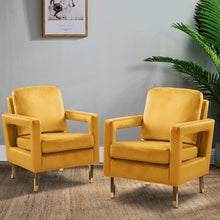 Valentina Modern Upholstered Accent Armchair with Gold Legs Set of 2