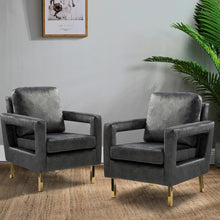 Valentina Modern Upholstered Accent Armchair with Gold Legs Set of 2