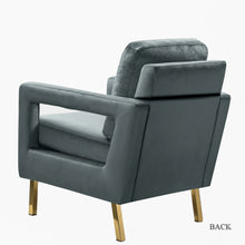 Valentina Modern Upholstered Accent Armchair with Gold Legs Set of 2