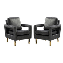 Valentina Modern Upholstered Accent Armchair with Gold Legs Set of 2