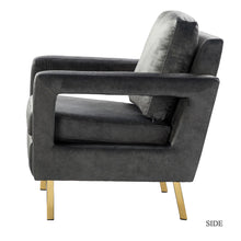 Valentina Modern Upholstered Accent Armchair with Gold Legs Set of 2