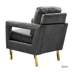 Valentina Modern Upholstered Accent Armchair with Gold Legs Set of 2