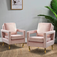 Valentina Modern Upholstered Accent Armchair with Gold Legs Set of 2