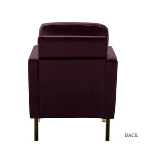 Valentina Modern Upholstered Accent Armchair with Gold Legs Set of 2