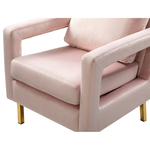 Valentina Modern Upholstered Accent Armchair with Gold Legs Set of 2