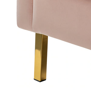 Valentina Modern Upholstered Accent Armchair with Gold Legs Set of 2