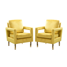 Valentina Modern Upholstered Accent Armchair with Gold Legs Set of 2