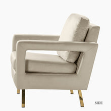 Valentina Modern Upholstered Accent Armchair with Gold Legs Set of 2