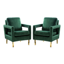 Valentina Modern Upholstered Accent Armchair with Gold Legs Set of 2