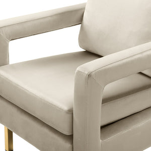 Valentina Modern Upholstered Accent Armchair with Gold Legs Set of 2