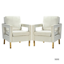 Valentina Modern Upholstered Accent Armchair with Gold Legs Set of 2