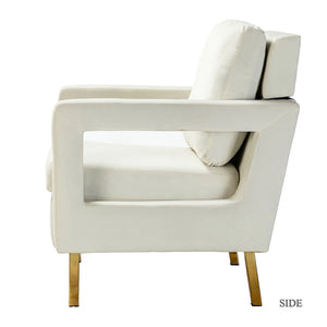 Valentina Modern Upholstered Accent Armchair with Gold Legs Set of 2