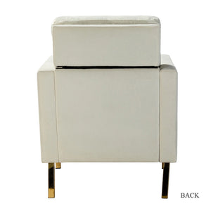 Valentina Modern Upholstered Accent Armchair with Gold Legs Set of 2