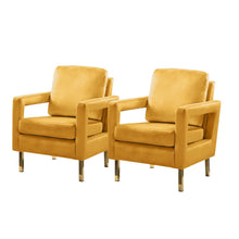 Valentina Modern Upholstered Accent Armchair with Gold Legs Set of 2