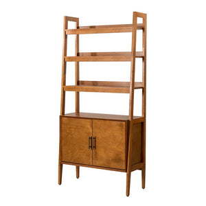 Augusto Mid-century Modern Laddder Bookcase with 3 Open Shelves