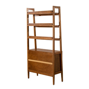 Augusto Mid-century Modern Laddder Bookcase with 3 Open Shelves