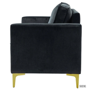 Clos 51'' Modern Upholstered Sofa with Golden Legs