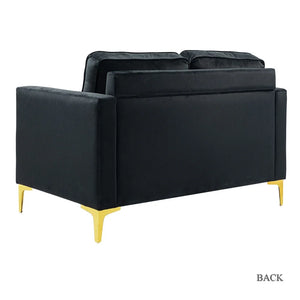 Clos 51'' Modern Upholstered Sofa with Golden Legs