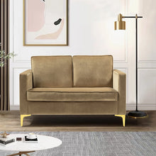 Clos 51'' Modern Upholstered Sofa with Golden Legs