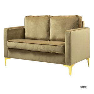 Clos 51'' Modern Upholstered Sofa with Golden Legs